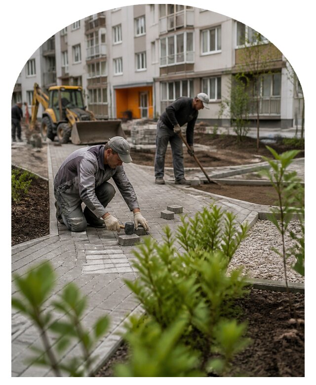 Благоустройство двора многоквартирного дома в Асбесте